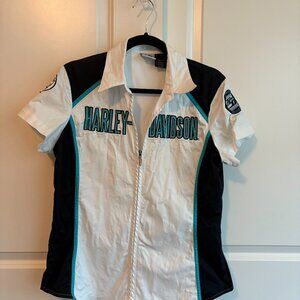 Harley Davidson Front Zipper Blouse